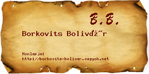 Borkovits Bolivár névjegykártya